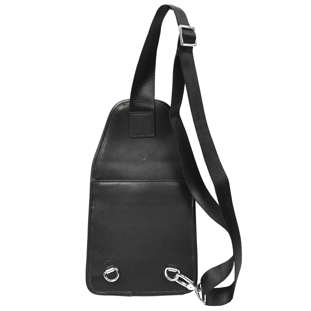 H2_4ab05882-c800-4985-811e-d723edc0706e Mens Real Leather Chest Bag Cross Body Style Nara Black - Image 1