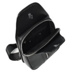 Mens Real Leather Chest Bag Cross Body Style Nara Black - Image 4