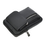 Mens Genuine Leather Wrist Bag Multi-Pockets Money Travel Organiser Pouch Dinan Black - Image 3