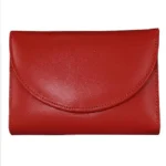 Women's Red Trifold Genuine Leather Wallet