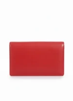 Women's Red Trifold Genuine Leather Wallet - Image 4